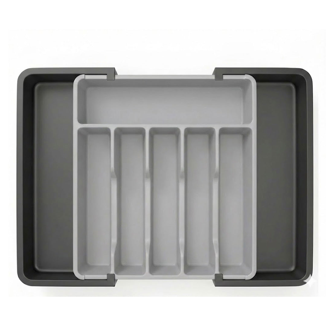 DayPlus Expandable Cutlery Drawer Organiser | 8-Compartment Utensil Tray 33–57cm for Kitchen