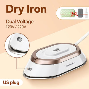 Mini Travel Iron for Clothes Portable Handle Electric Ironing Machine Fast Heating 30S Dry Wet Irons Garment Household Tools