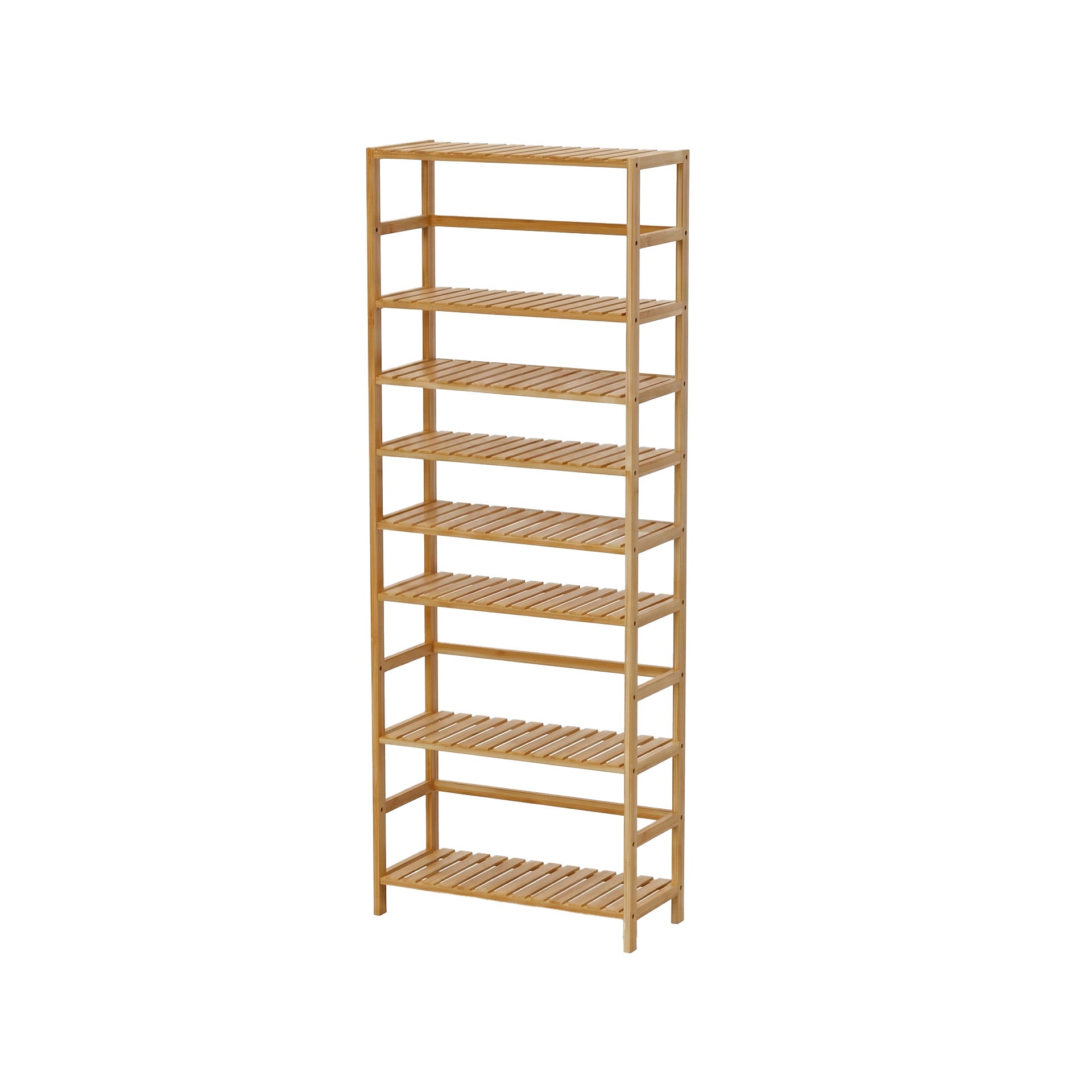 6-Tier Bamboo Bookshelf and Flower Rack with Adjustable DIY Shelves | Freestanding Natural Wood Display Unit