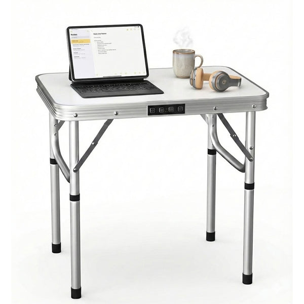 DayPlus Folding Picnic Table | Portable Aluminium Camping & Outdoor Table with 2 Height Settings