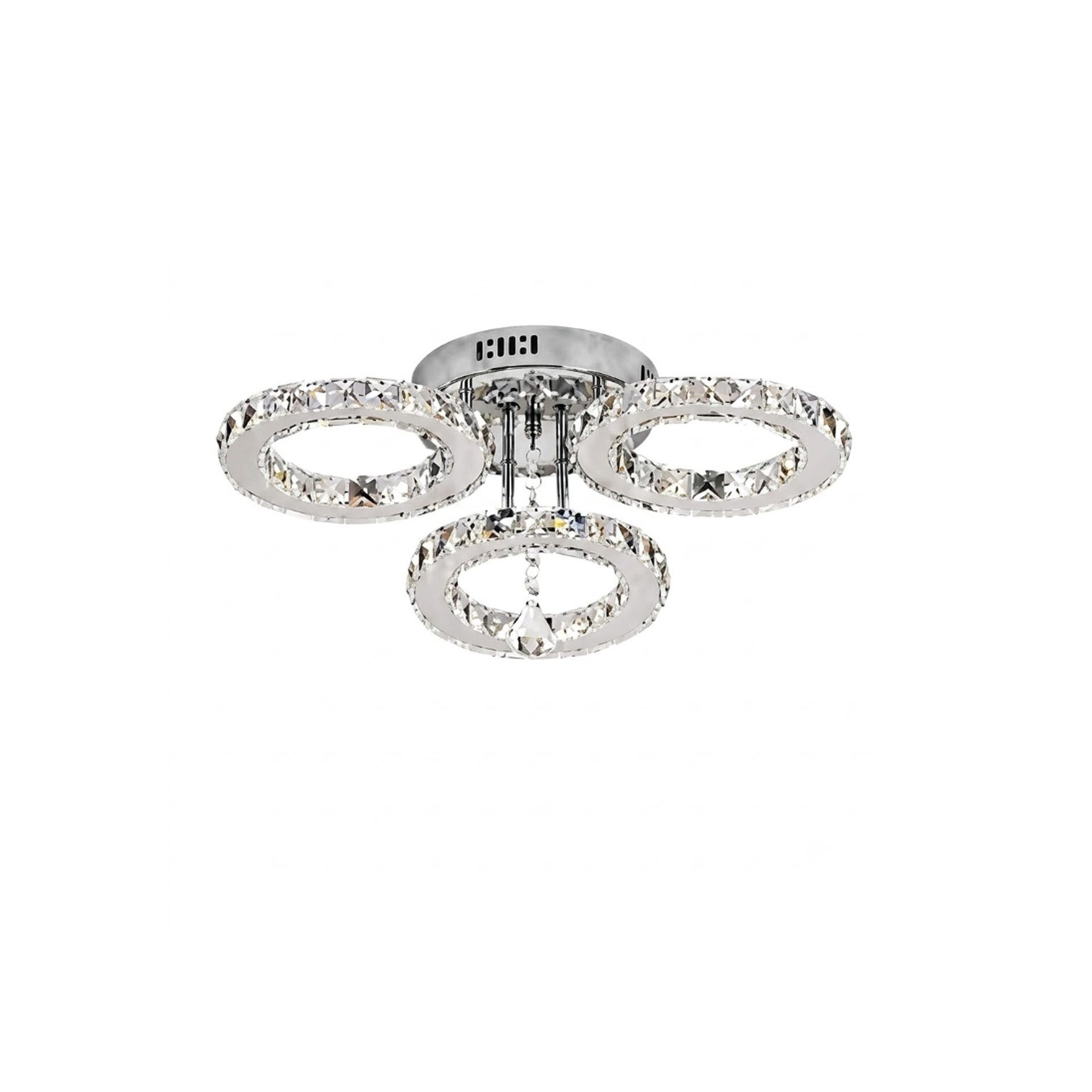 Luxury Crystal LED Chandelier Ceiling Light Ring Design 29W 58W Chrome for Living Room Bedroom Kitchen Dining Room