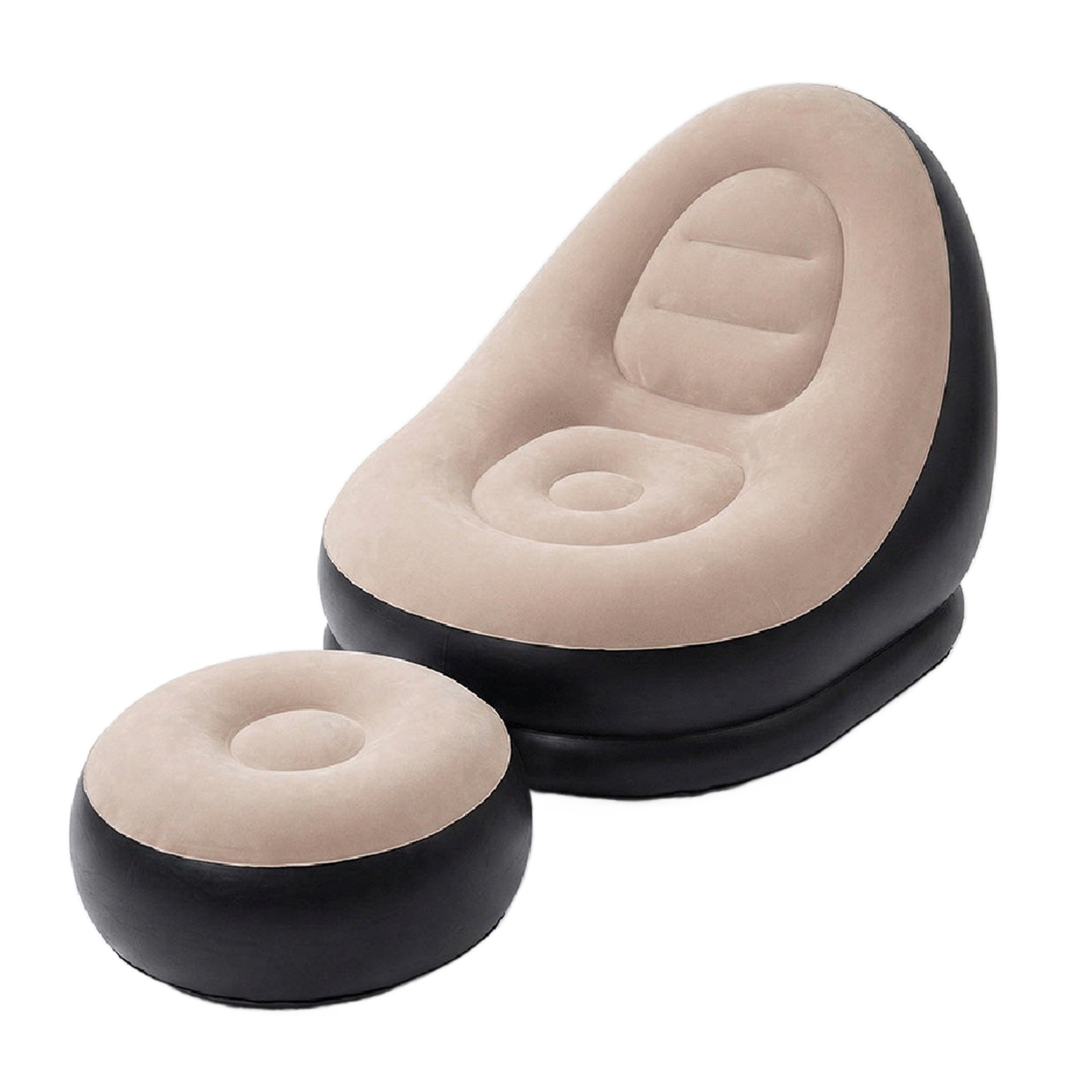 LIPETY Outdoor Inflatable Sofa & Footstool | L-Shaped Lazy Lounge Chair for Camping & Home
