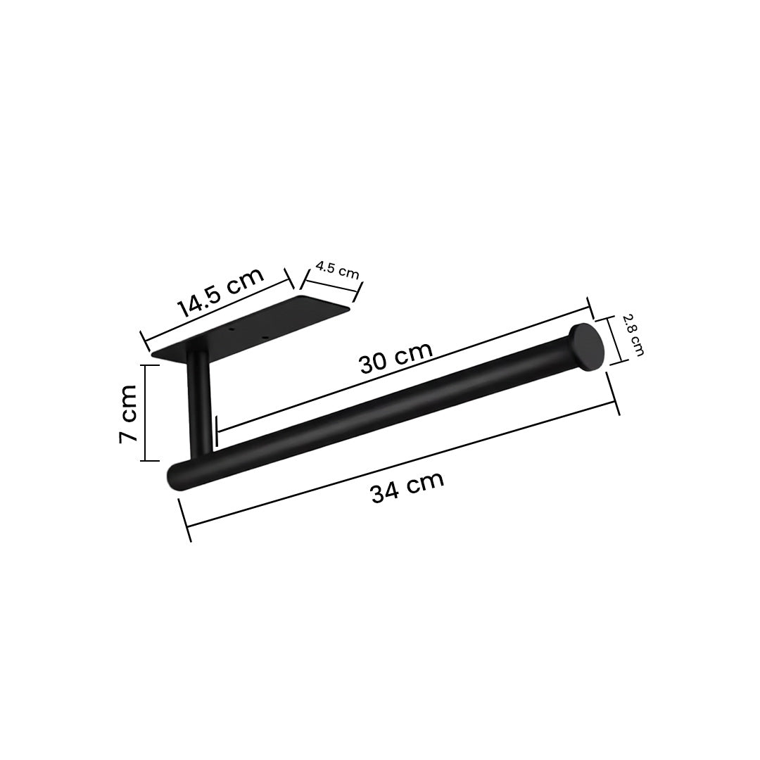 Stainless Steel Paper Towel Holder | Punch-Free Under Cabinet Roll & Foil Organiser