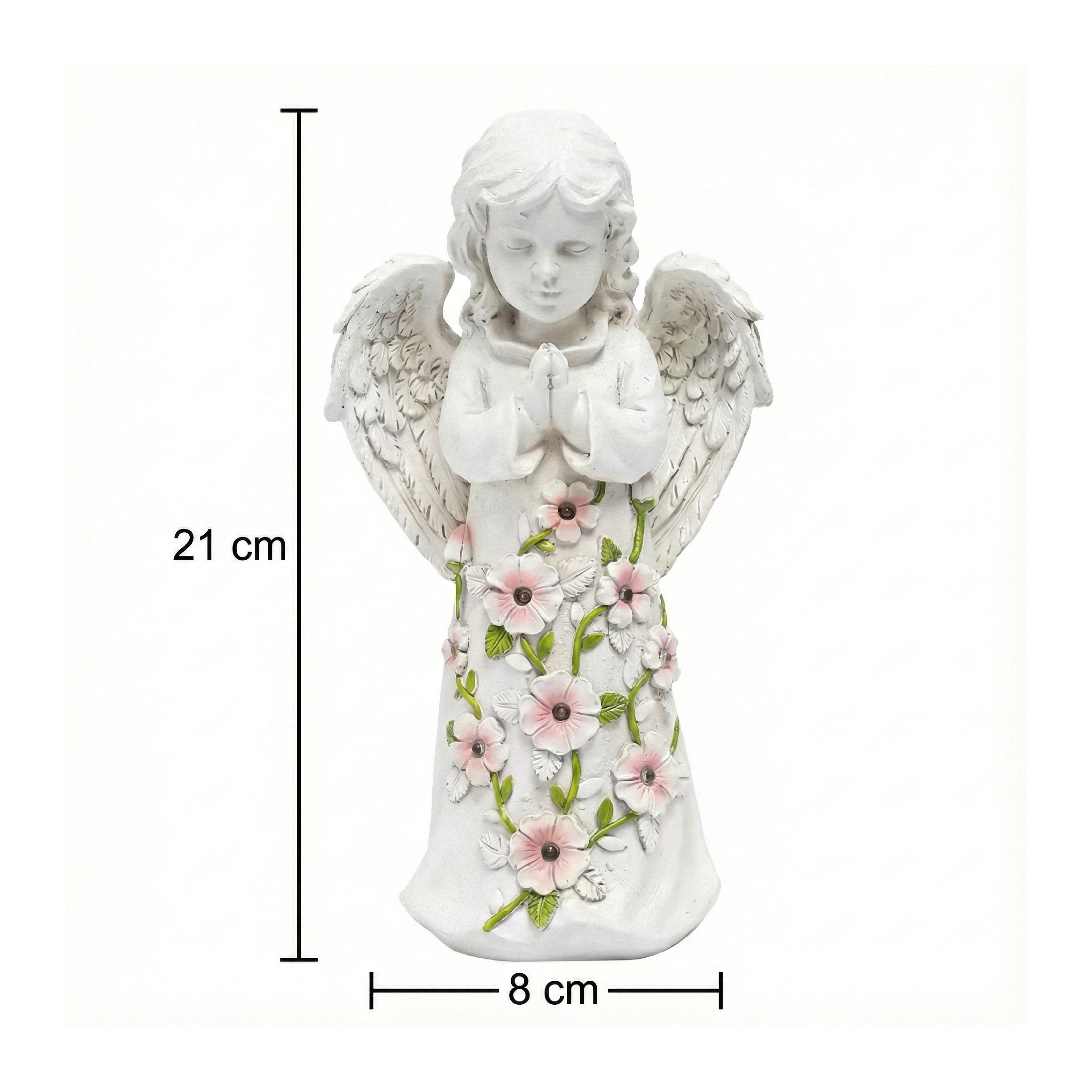 Solar Angel Garden Statue with Succulent & 7 LED Lights | Outdoor Lawn & Patio Figurine