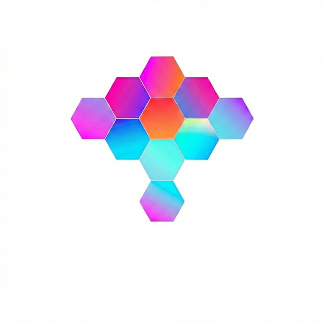 GerTong RGB Hexagon LED Wall Light | Bluetooth Honeycomb Lamp for Gaming Room & Bedroom Decor