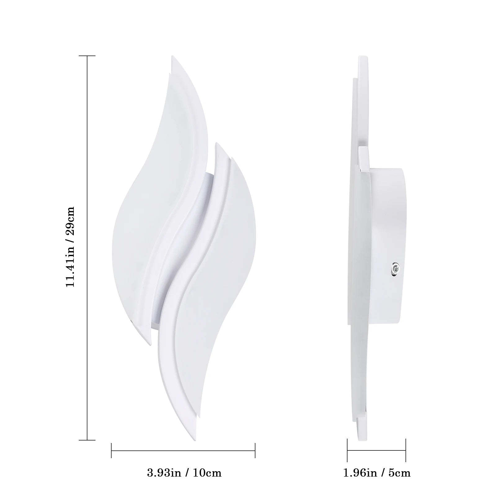 12W LED Wall Light Modern Acrylic Metal Wall Sconce 6500K Cool White for Bedroom Staircase Living Room