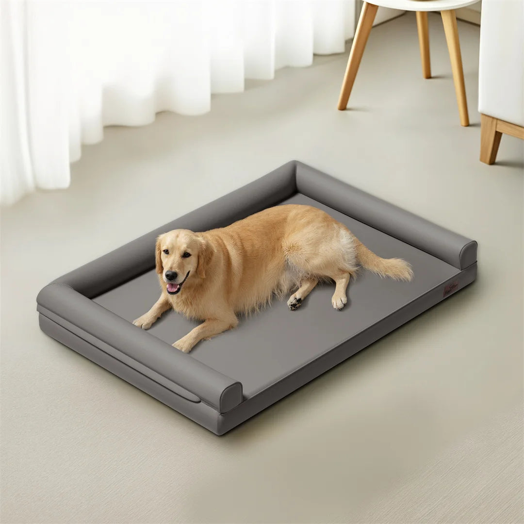 BingoPaw Large Dog Sofa Bed M-2XL Sizes Removable Microfiber Leather Cover Waterproof for Pets