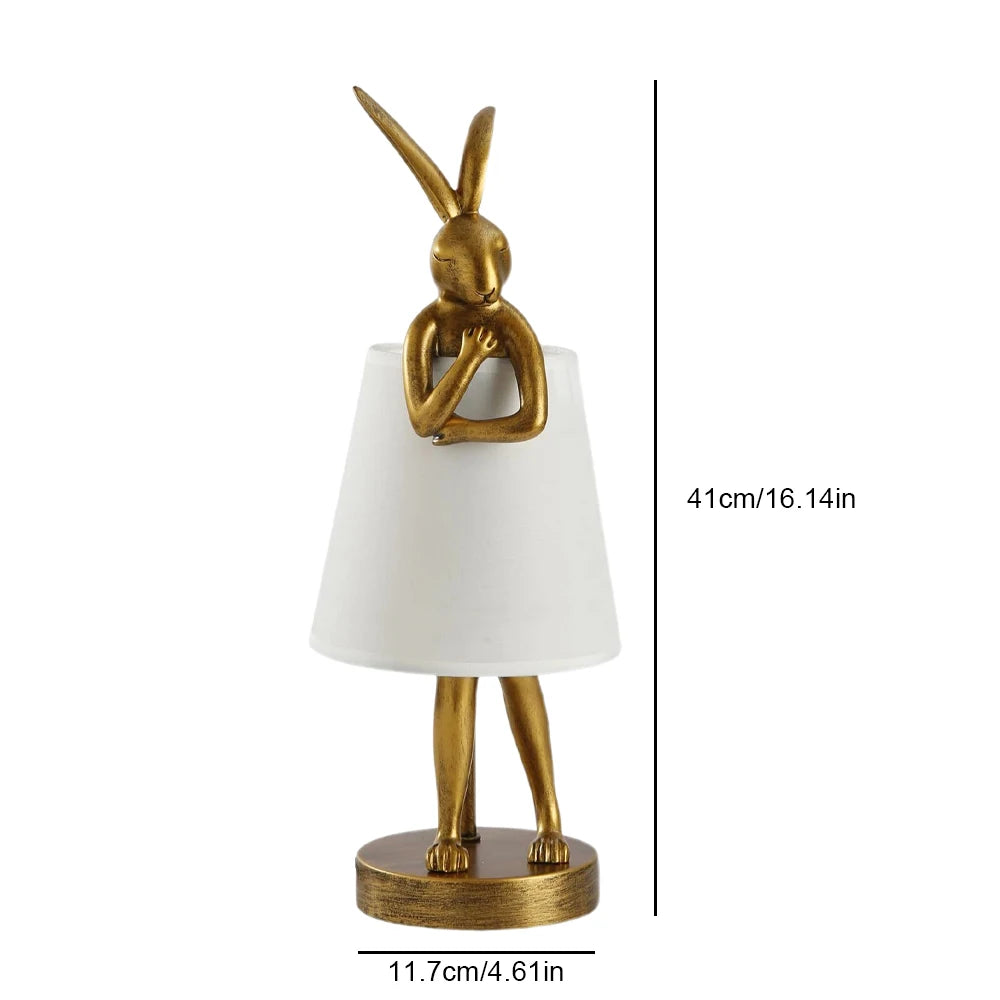 Cartoon Rabbit Desk Lamp LED Vintage Dreamy Bedside Table Lamp Ambient Night Light for Bedroom Kids Room