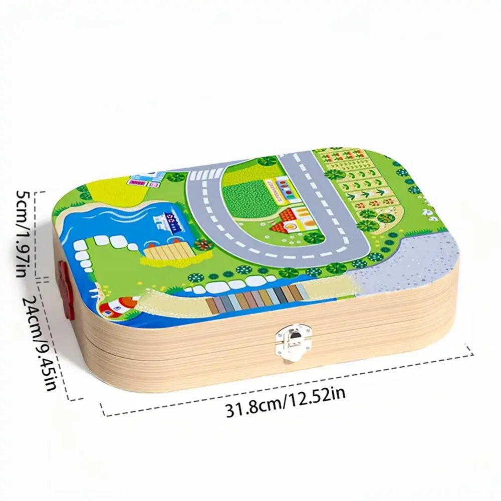 Wooden Building Blocks Set for Toddlers 3D Educational Toy Magnetic Mini Train DIY House Construction Toy for Ages 0-12