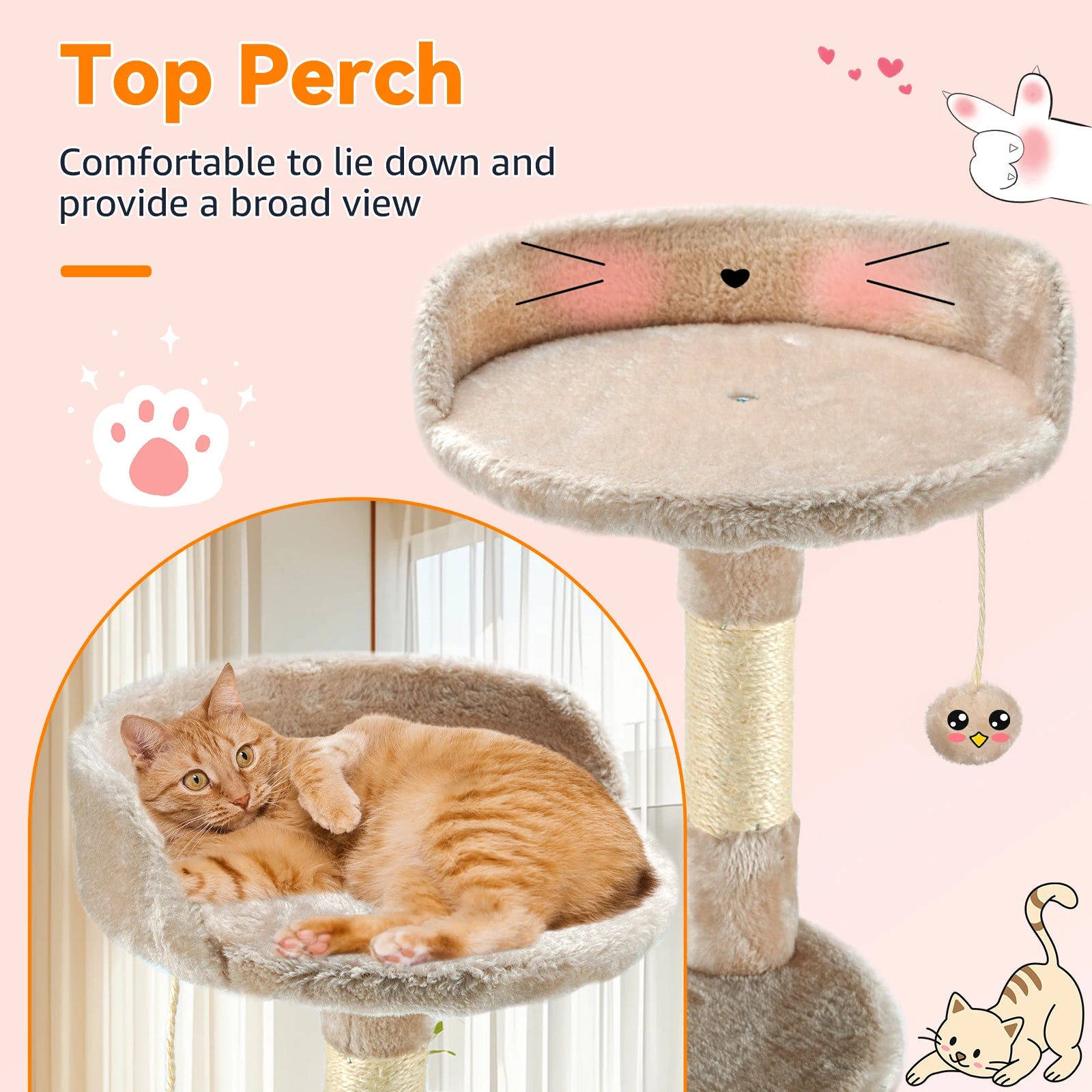 Multi-Level Cat Tree Tower Condo Scratching Post Kitten Toy Climbing Activity Centre for Cats