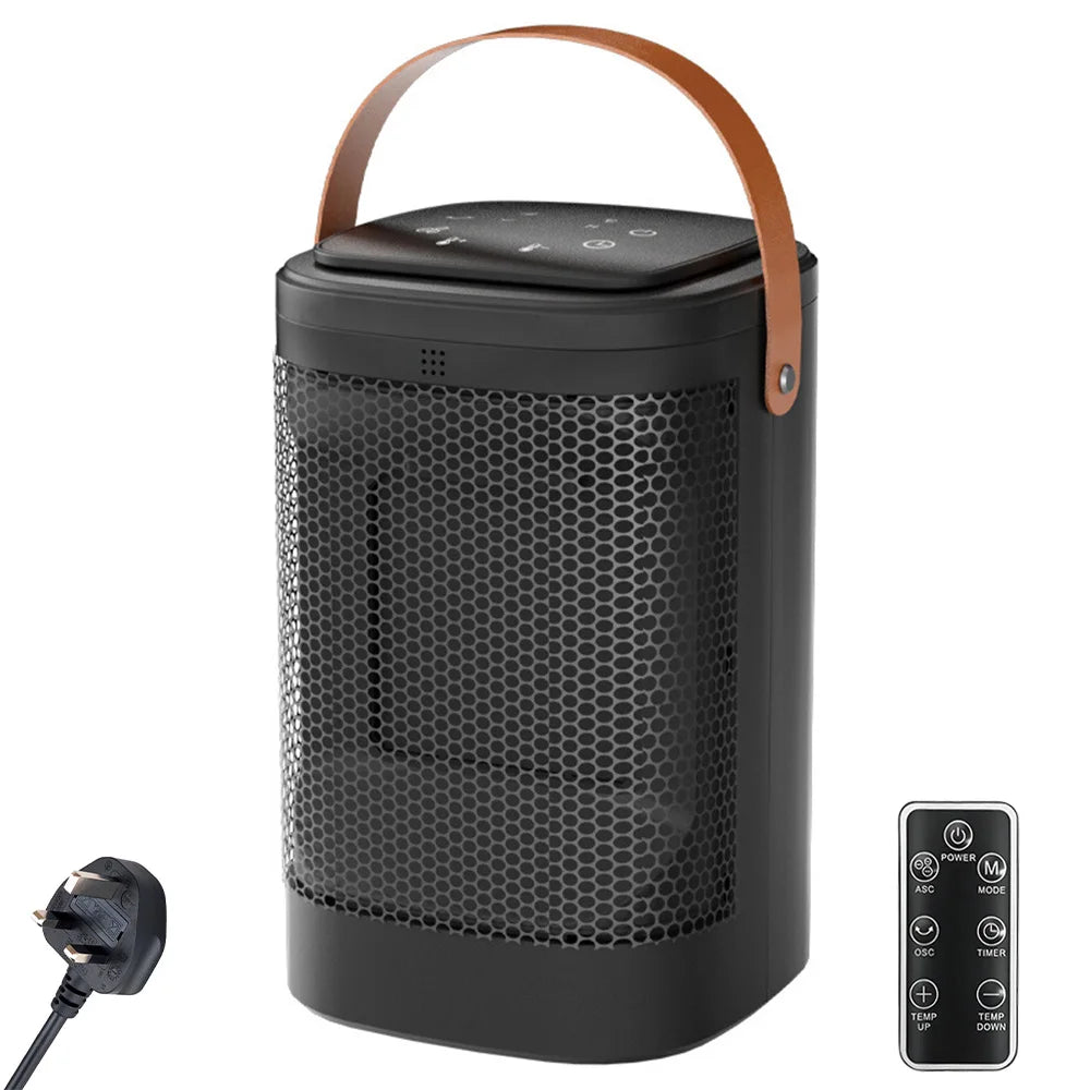 Wall Mounted Fan Heater 2000W Dual Mode Hot and Cool Air 3 Speed Remote Control Electric Heater for Bedroom Living Room