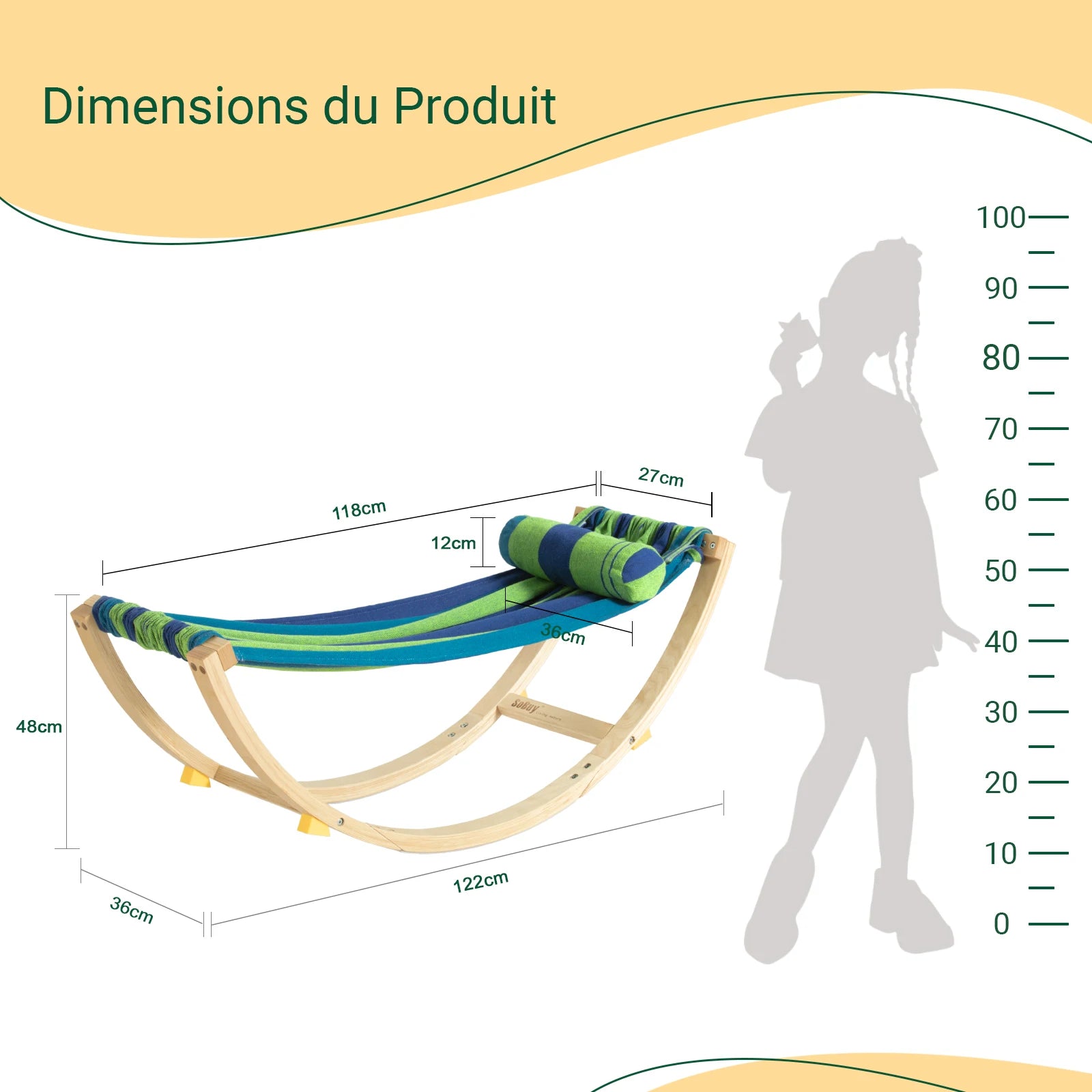 Kids Hammock Chair with Stand Indoor Sensory Swing Rocking Chair