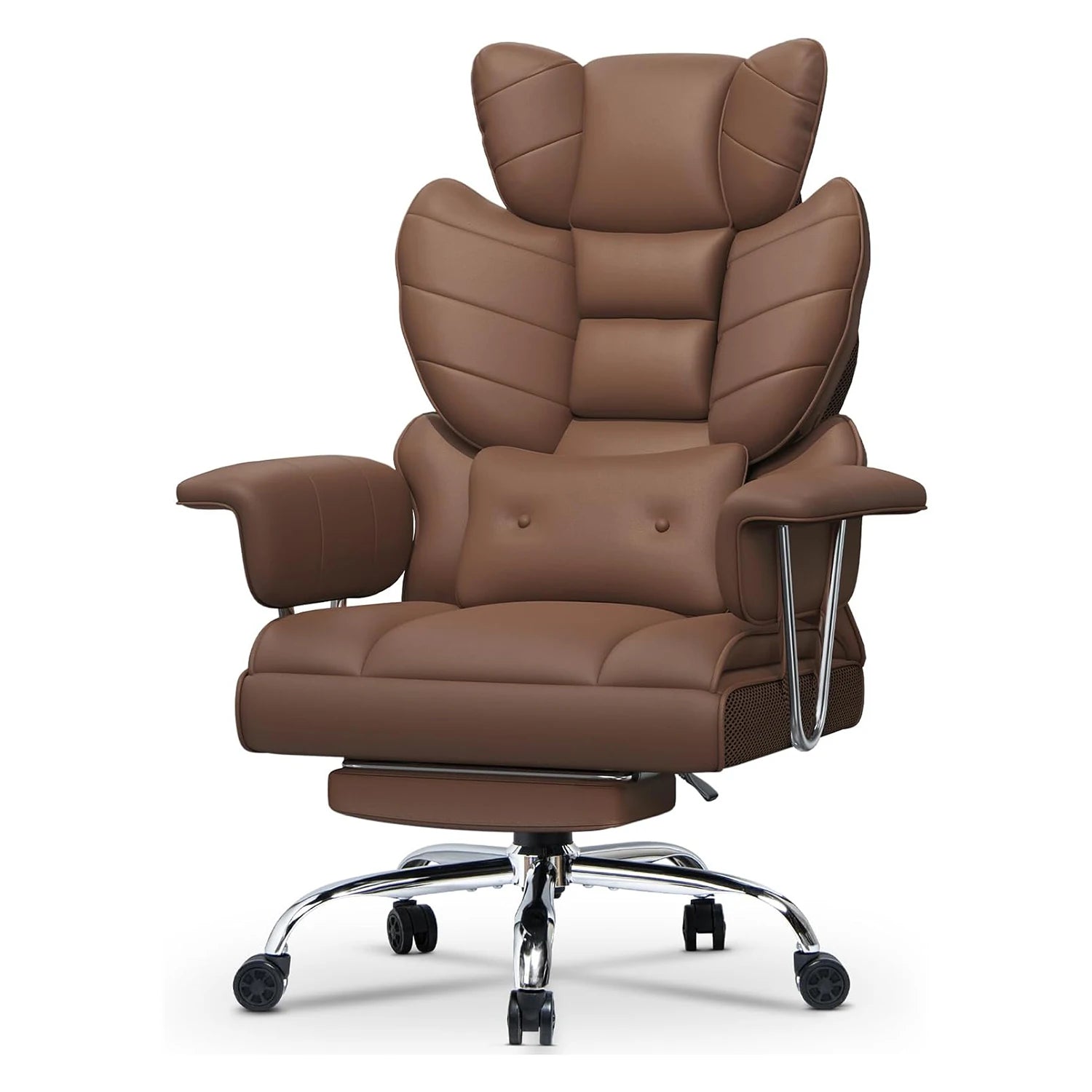 Ergonomic Office Chair with Footrest PU Leather High Back Adjustable Executive Chair