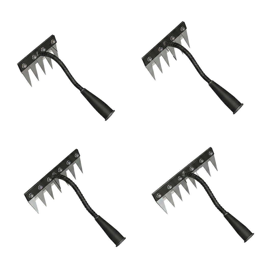 Aleekit Carbon Steel Garden Hand Rake | 5/6/7/8 Tine Weeding Hoe for Farm & Vegetable Garden