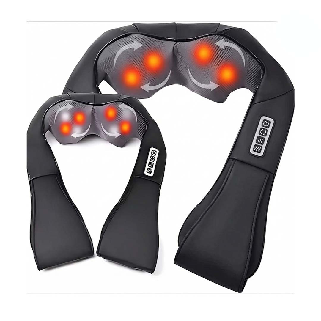 Wireless Shiatsu Neck and Back Massager Deep Kneading Massage Shawl for Shoulders Waist and Legs