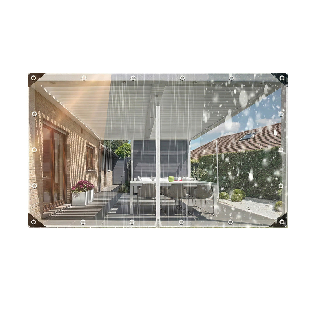 GKXLH Clear PVC Tarp with Zipper | Heavy Duty Transparent Waterproof Cover for Greenhouse & Patio
