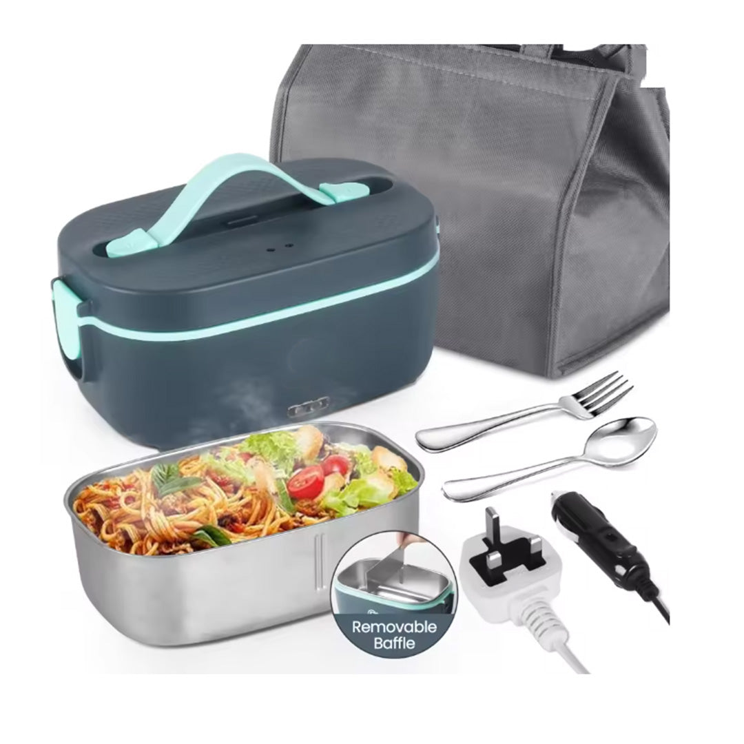 6-in-1 Electric Lunch Box 70W Heated Food Container with Leakproof Design Removable Stainless Steel Liner and Car and Home Charging
