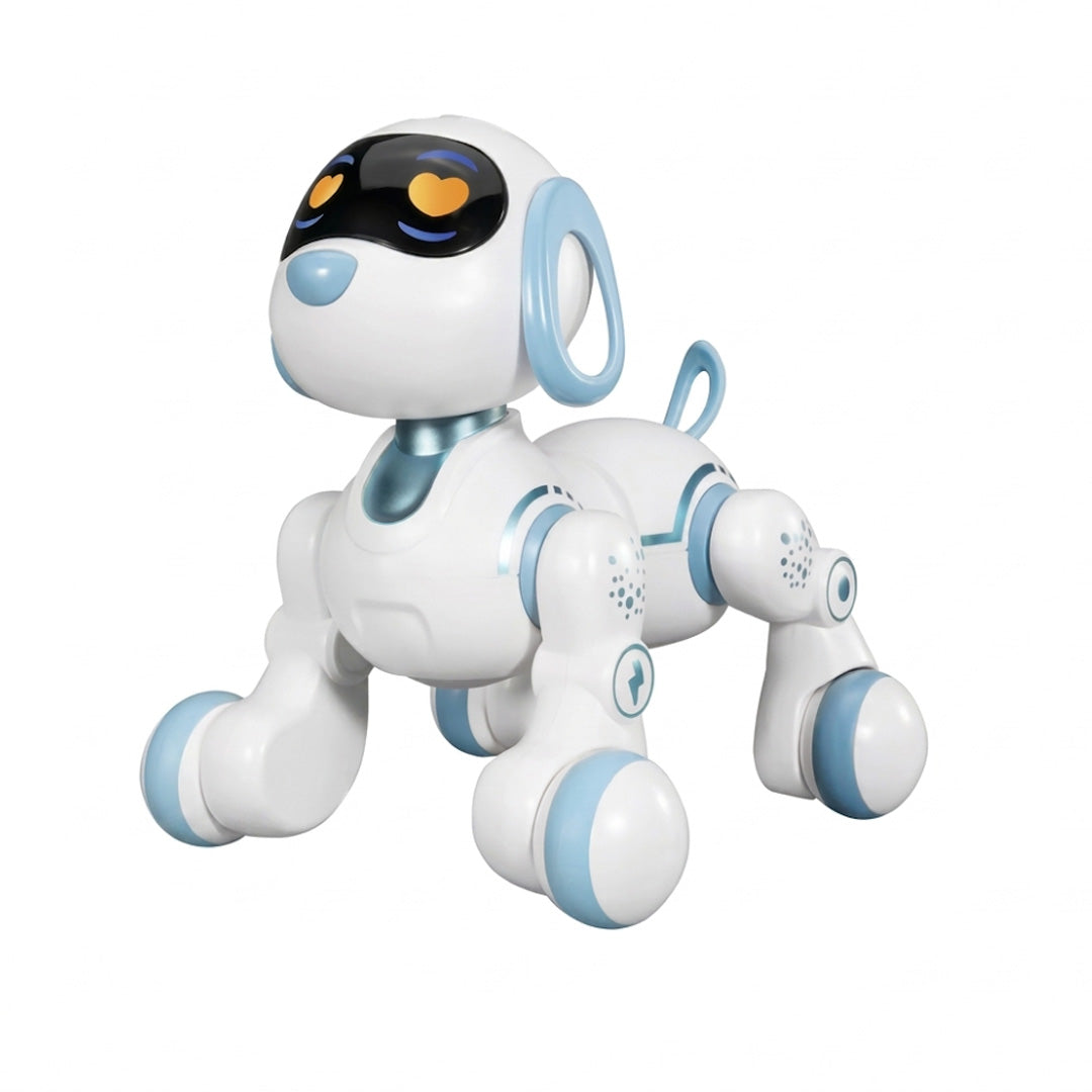 Smart Interactive Robotic Dog RC Stunt Toy with Sound Light Music Voice Command and Programmable Walking for Kids