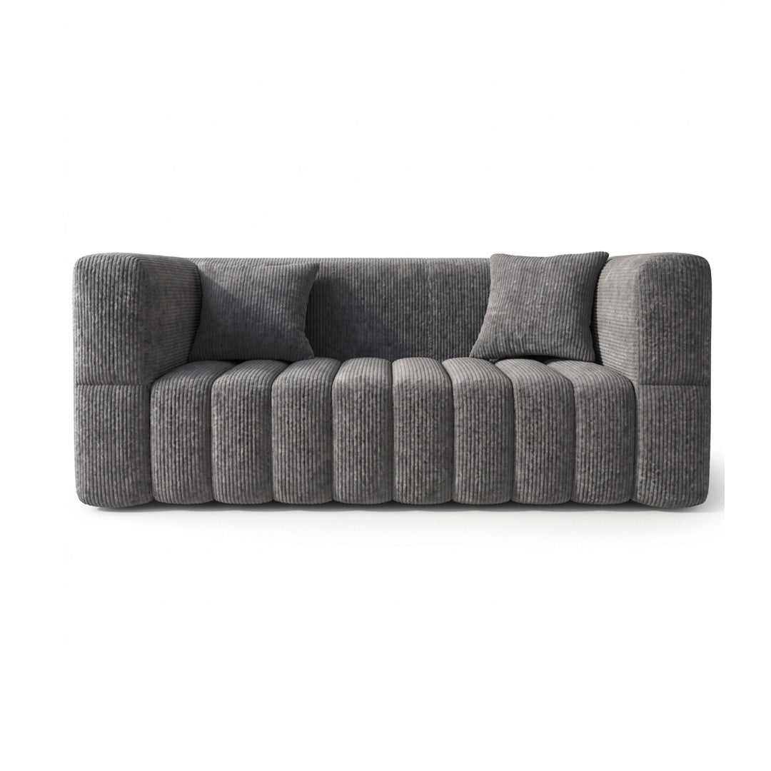 2 Seater Soft Foam Sofa with Armrests and Cushions Compact Modern Loveseat