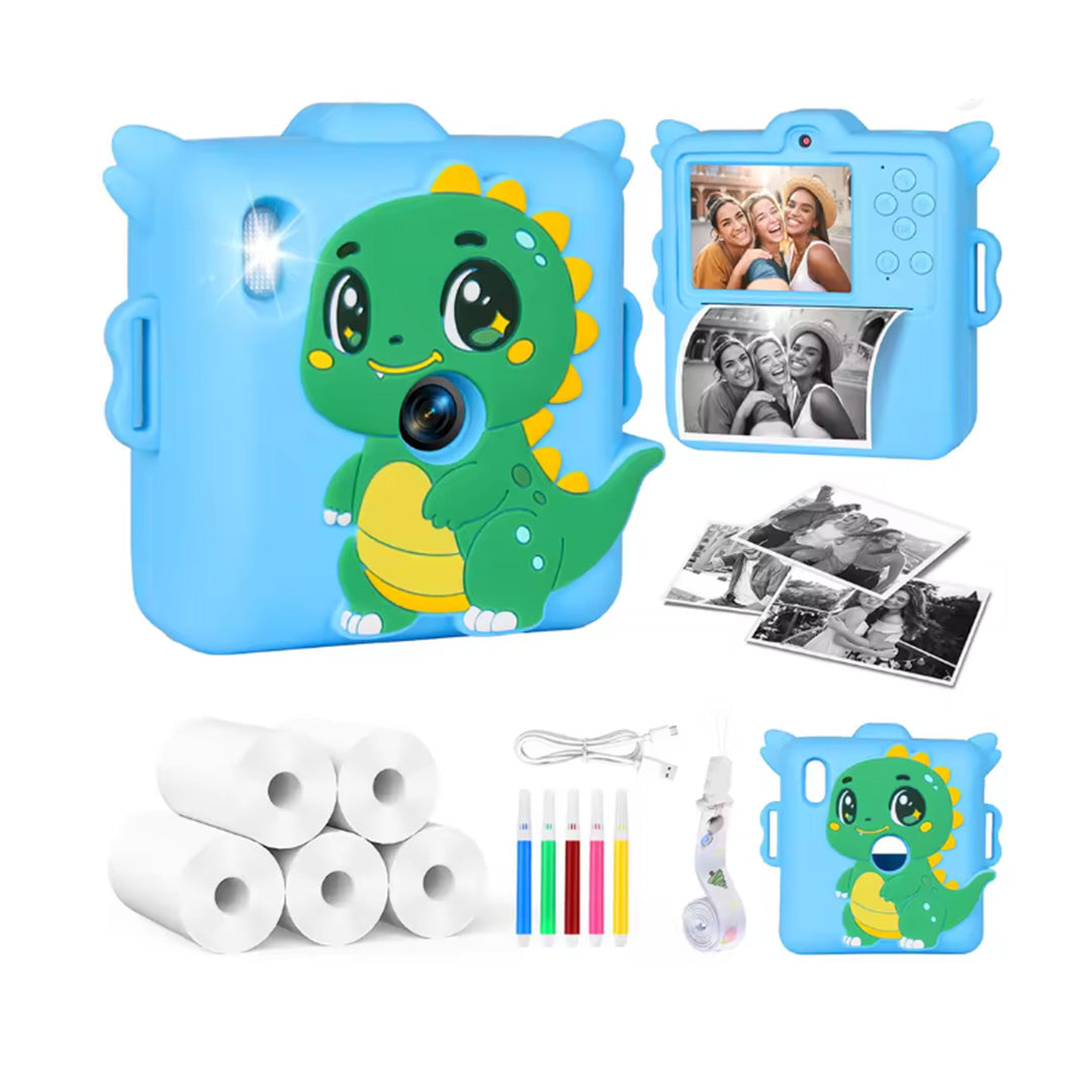 Kids Digital Camera Toy Dual Lens 1080P HD with Dinosaur Silicone Case Video Recorder Educational Gift for Children