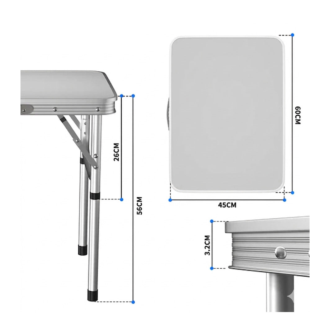 Folding Portable Camping Table | 60x45cm Adjustable Lightweight Picnic Table for Indoor & Outdoor