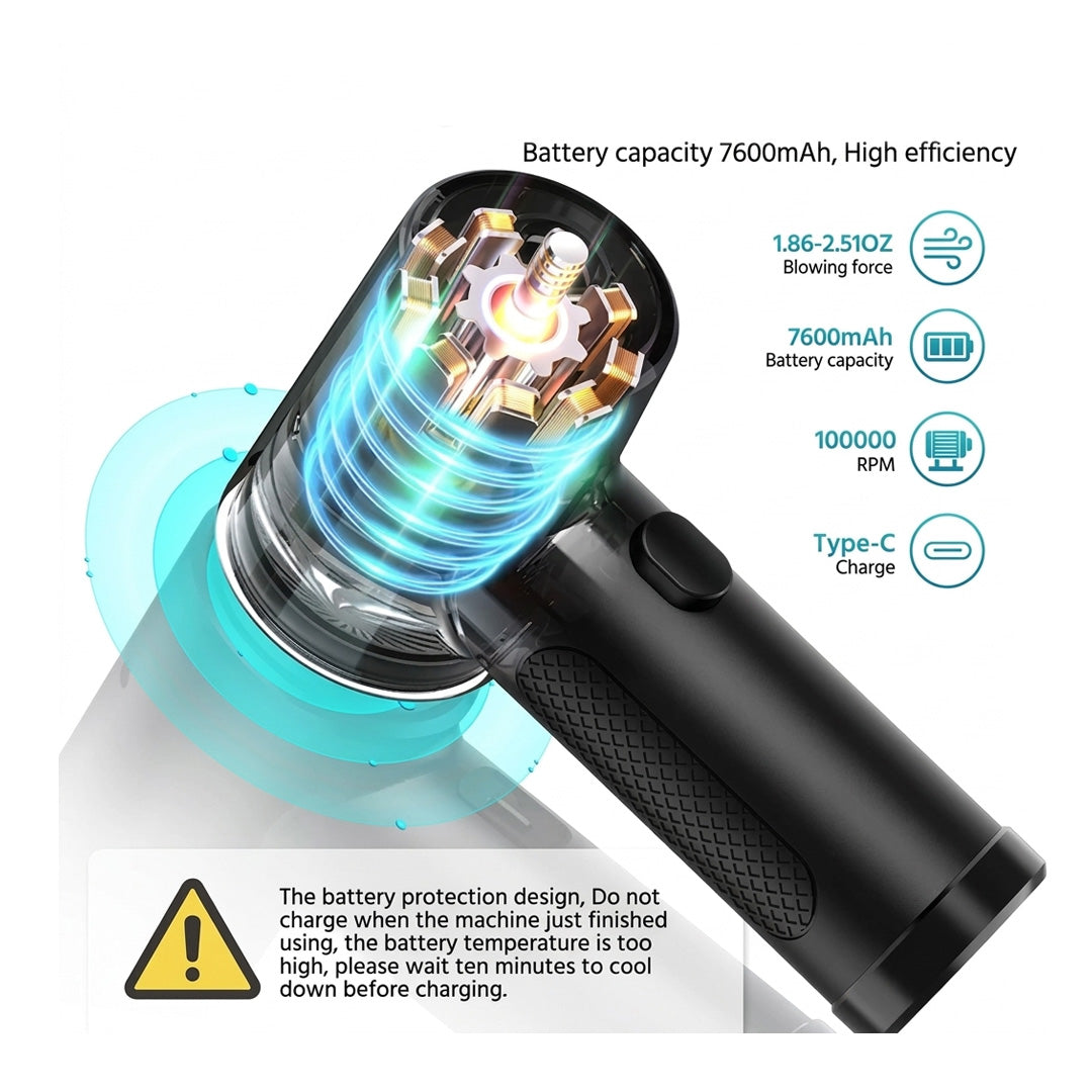 Cordless Compressed Air Duster 51000RPM USB Rechargeable Air Blower Cleaner