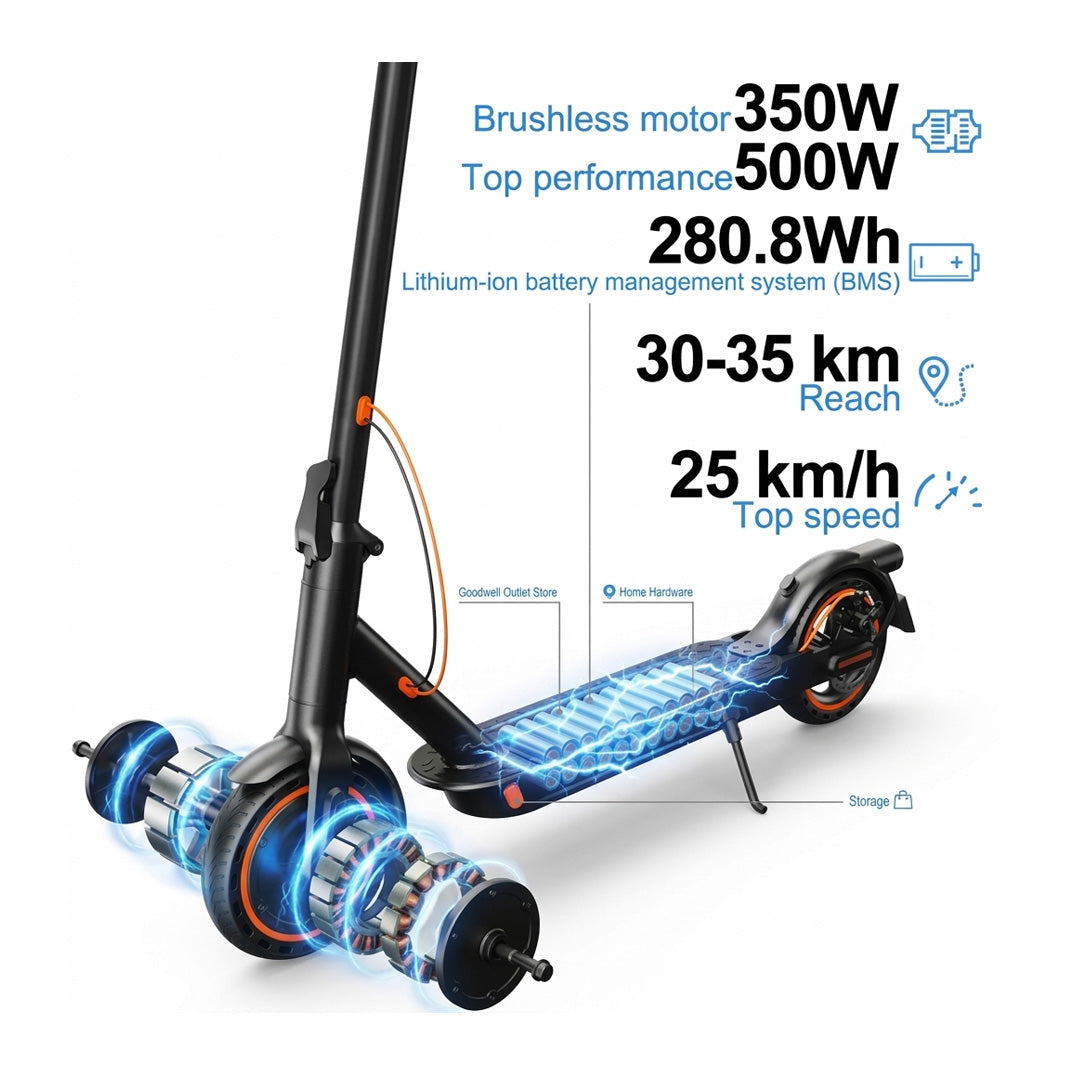 Foldable Electric Scooter 350W with App Control 25KMH Speed 8.5 Inch Tires