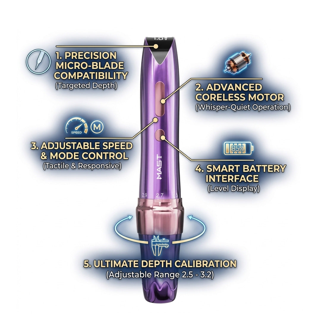 Mast P60 Wireless Tattoo Pen Machine Adjustable Stroke Permanent Makeup