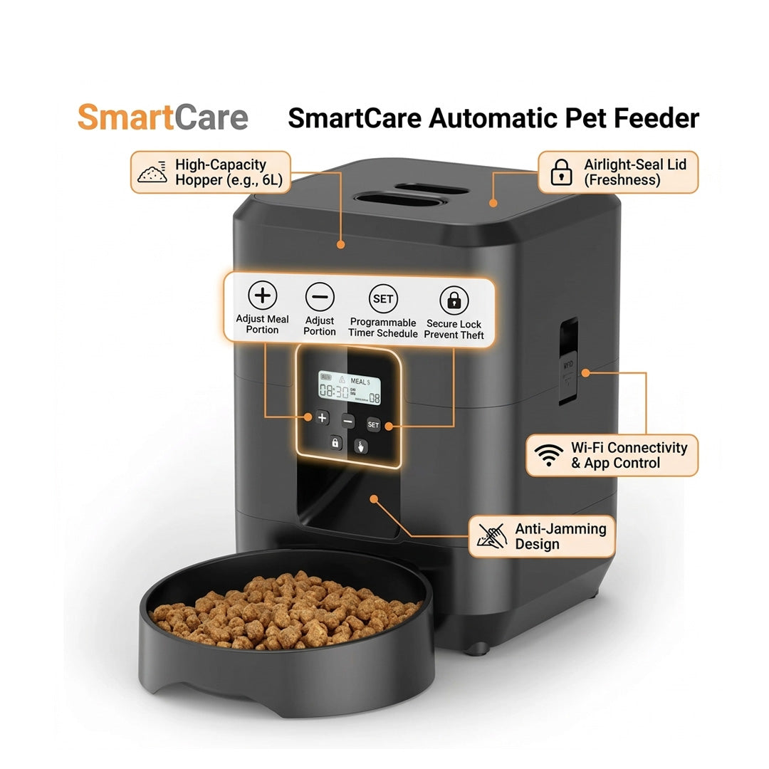 Smart Automatic Pet Feeder | Timed & Portion-Controlled Cat & Dog Food Dispenser
