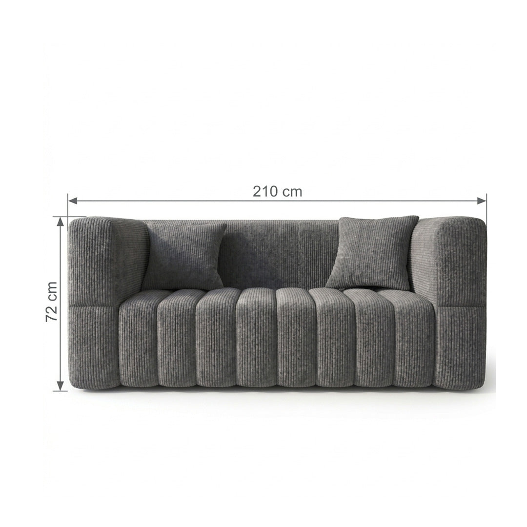 2 Seater Soft Foam Sofa with Armrests and Cushions Compact Modern Loveseat