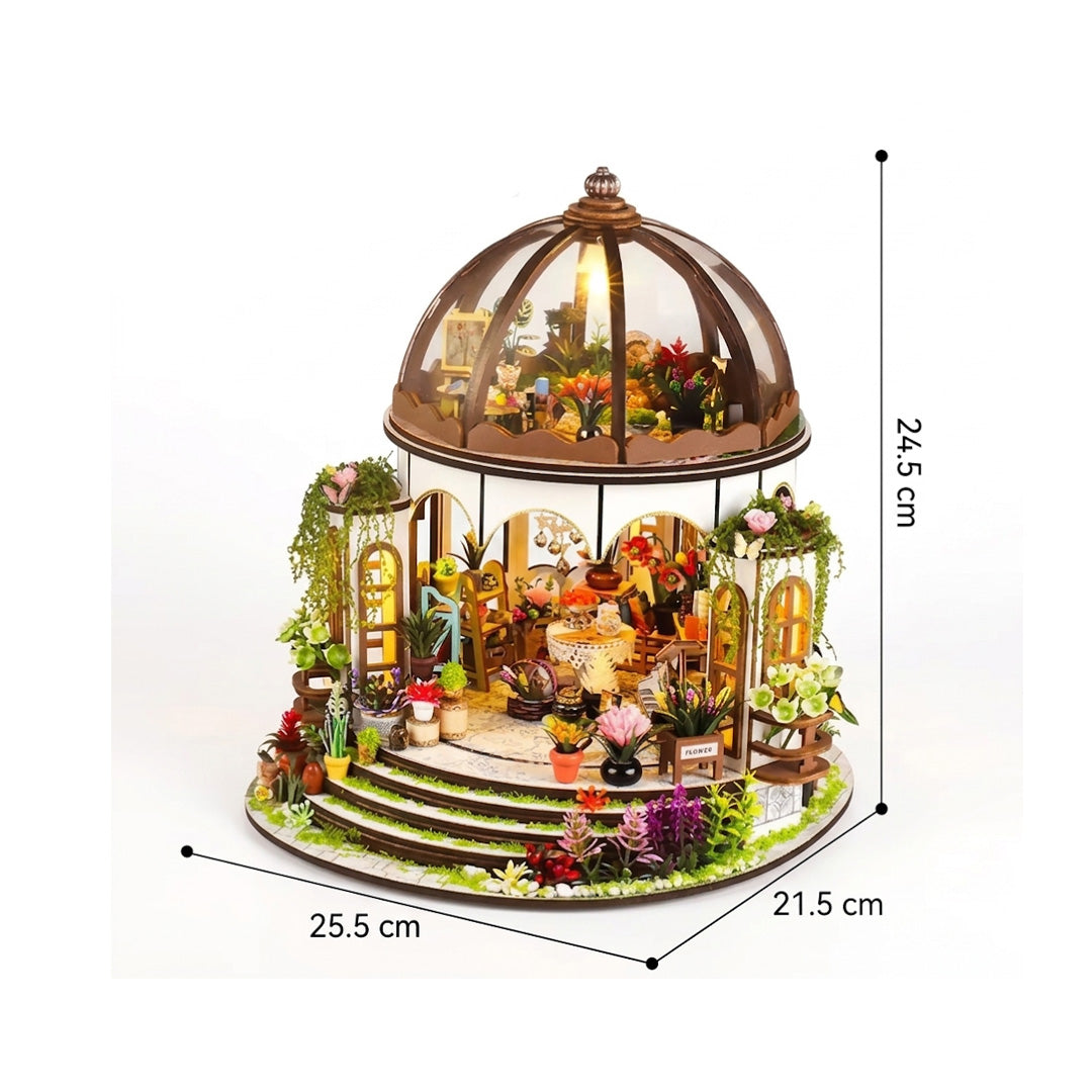 3D Wooden Puzzle Sky Garden House Architectural Model Kit DIY Handcraft Building Assembly Toy for Girls and Adults