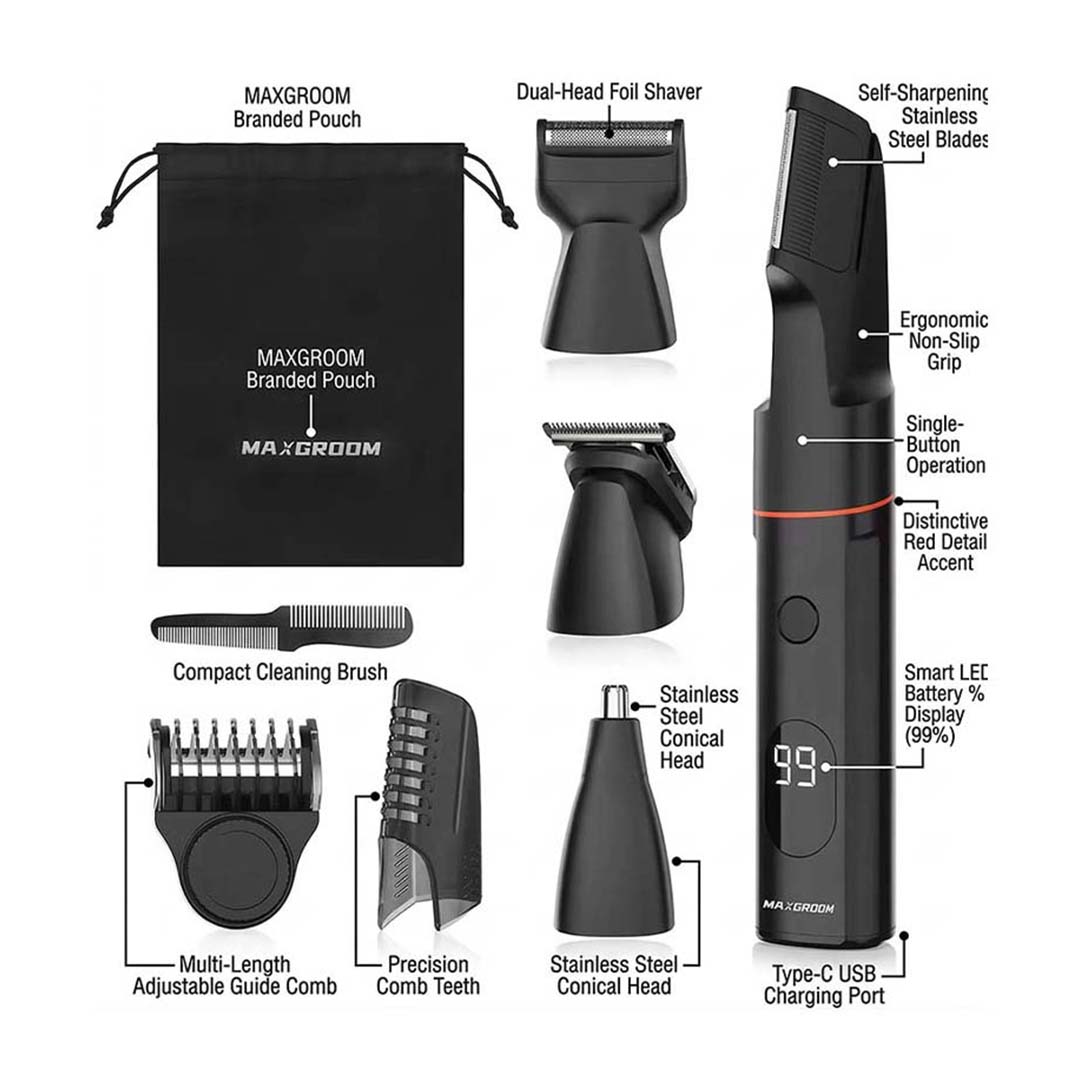 4 in 1 Body Hair Trimmer Waterproof Beard Nose Grooming Kit USB Rechargeable