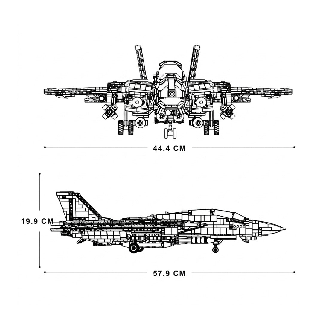 2453 Piece F-14 Tomcat Carrier-Based Fighter Building Block Kit Aviation Military Model for Adults and Collectors