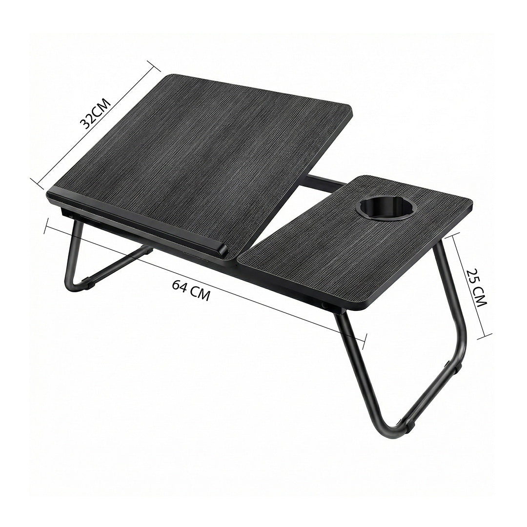 DayPlus Foldable Laptop Bed Desk | Portable Bed Tray Table with Cup Slot & Book Holder