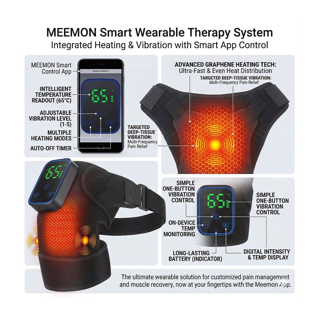 Electric Heated Joint Massager with App Control Vibration Knee Shoulder Elbow Support Brace