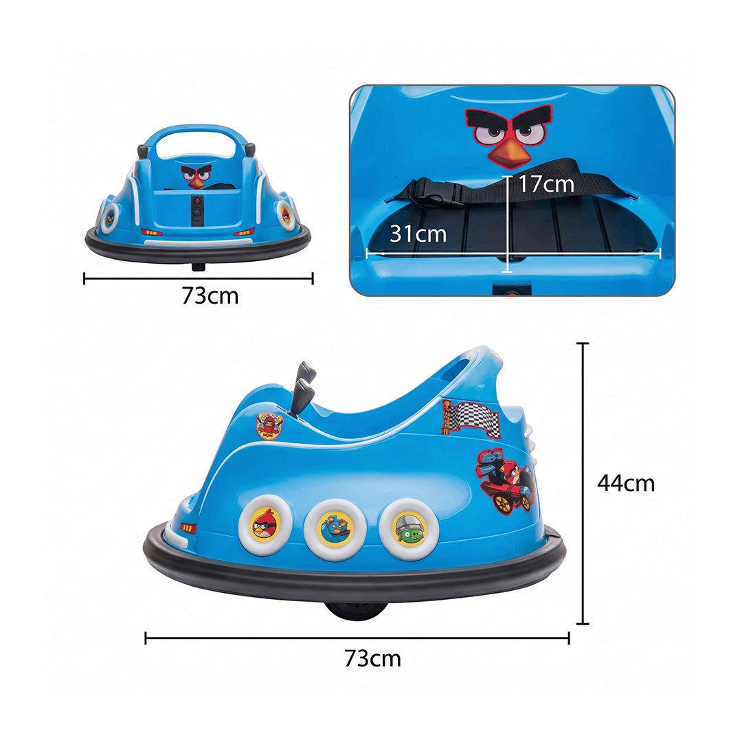 Angry Birds Licensed Kids Bumper Car | 360° Spin Remote Control Ride-On with LED & Music