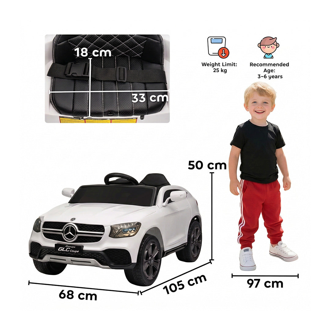 Licensed Mercedes-Benz GLC Kids Ride-On Car | 12V Remote Control Electric Car Ages 3–6