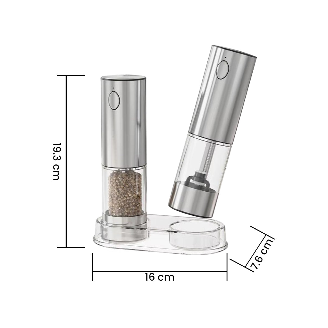 Electric Pepper & Salt Grinder | USB Rechargeable Stainless Steel Spice Mill