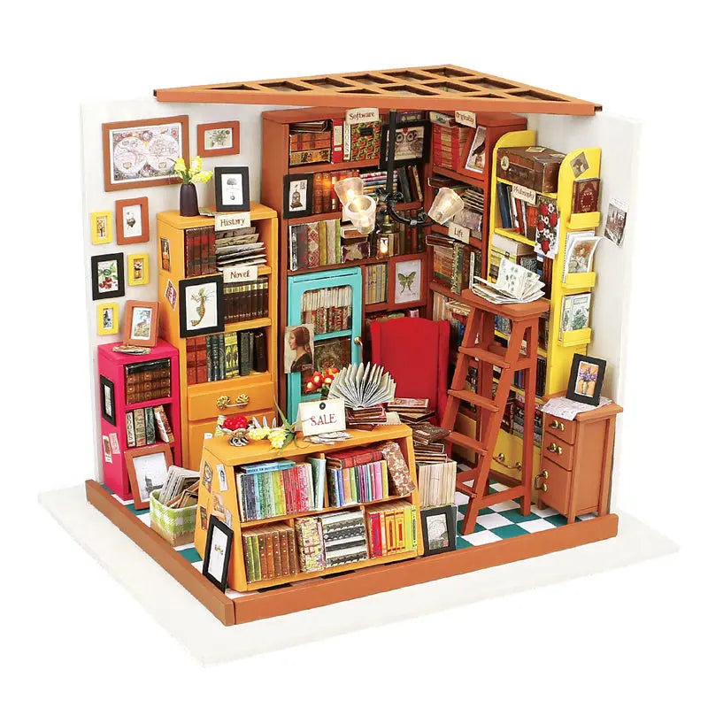 Robotime DIY Miniature Dollhouse Kit with Furniture, Wooden Assemble Toy for Kids & Adults