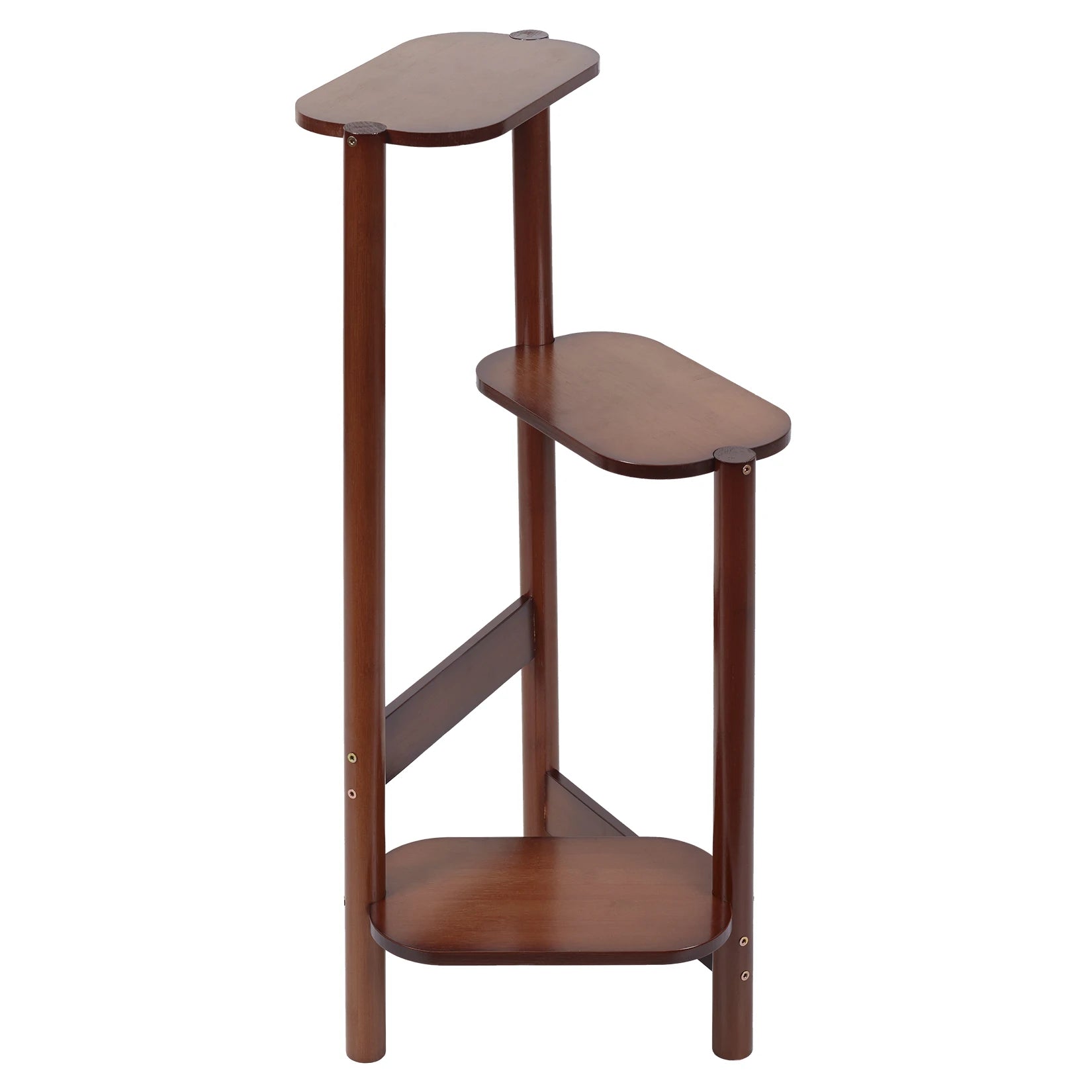 3 Tier Bamboo Plant Stand Corner Shelf 32x75cm 10kg per Tier for Balcony Bedroom Living Room Garden