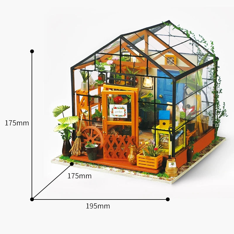 Robotime DIY Miniature Dollhouse Kit with Furniture, Wooden Assemble Toy for Kids & Adults