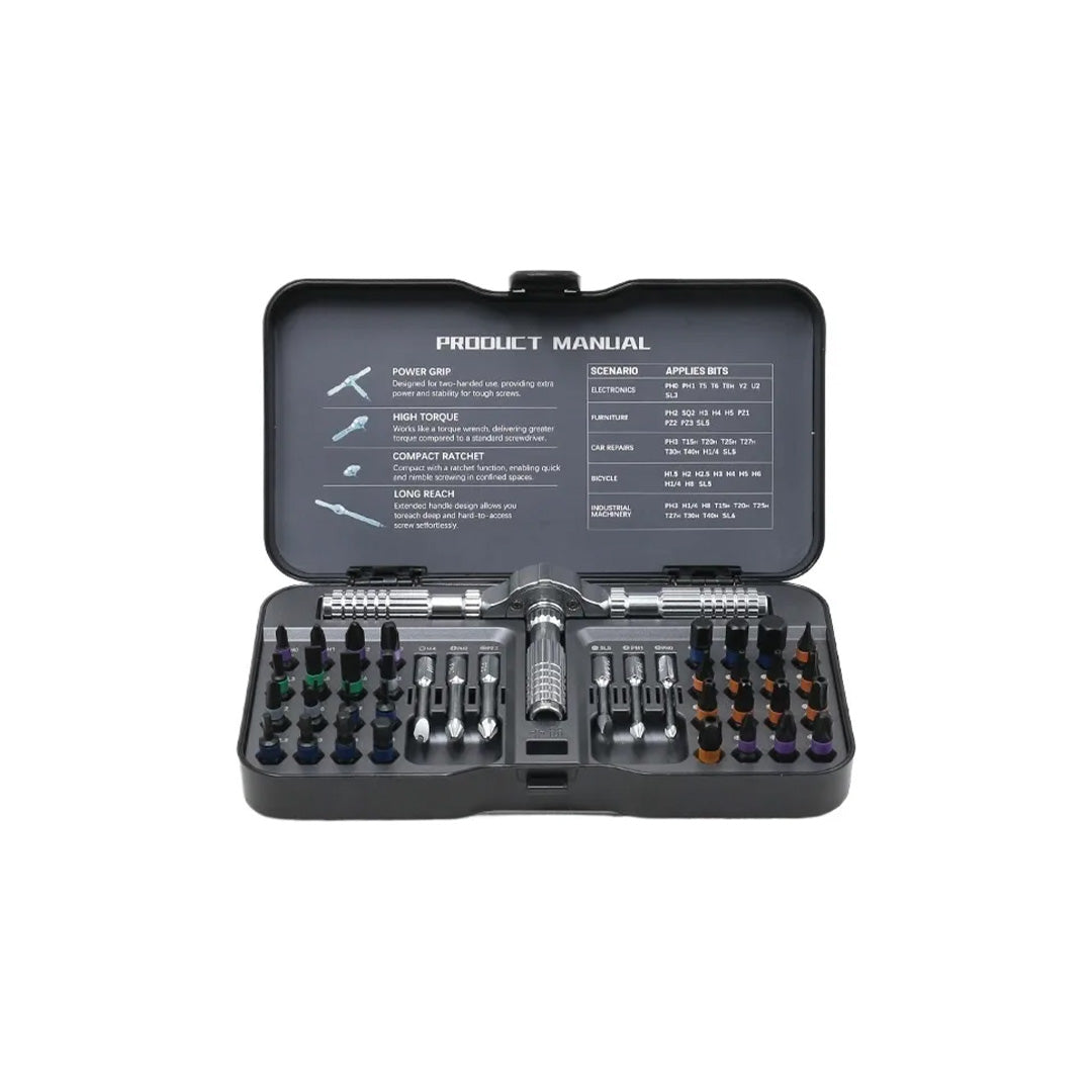 Precision 24/40/66In1 Magnetic Ratchet Screwdriver Set Detachable T - Handle Magneticizer Fix Furniture, Electronics & Glasses