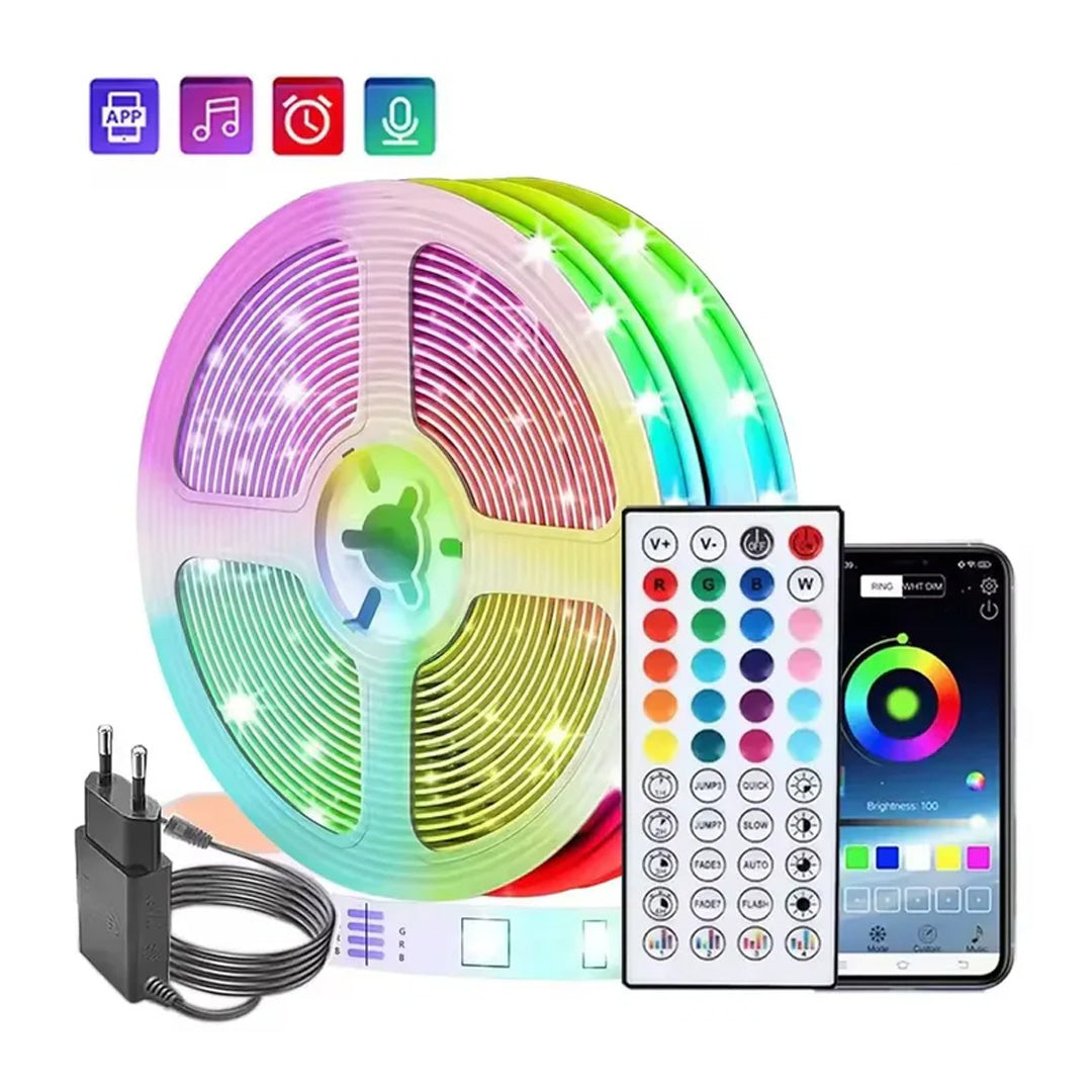 Led Lights for Room Music Sync RGB Led Strip Lights 10M 20M 30M Flexible Ribbon for Room Bedroom Decor TV Backlights