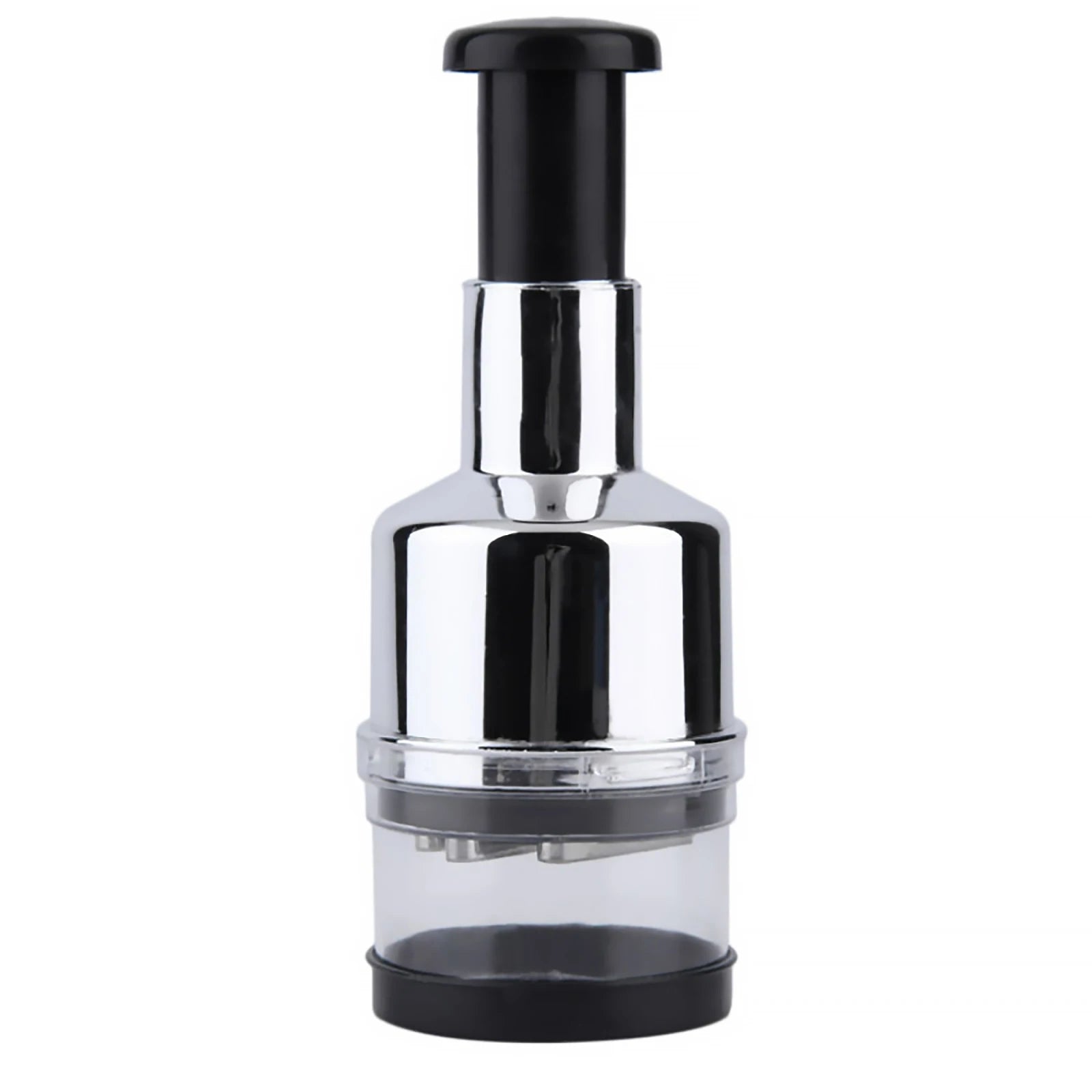 Manual Slap Press Food Chopper with Stainless Steel Blades | Handheld Mincer for Onions Garlic Nuts Herbs