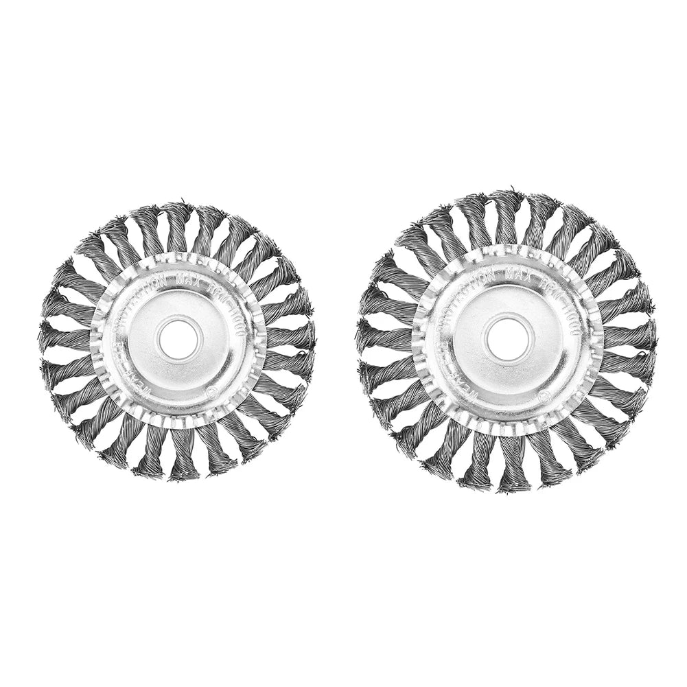 4 or 5 Inch Steel Wire Brush Wheel Disc for Brushcutter Trimmer Head Cleaning Polishing Metal Stone Garden Tool