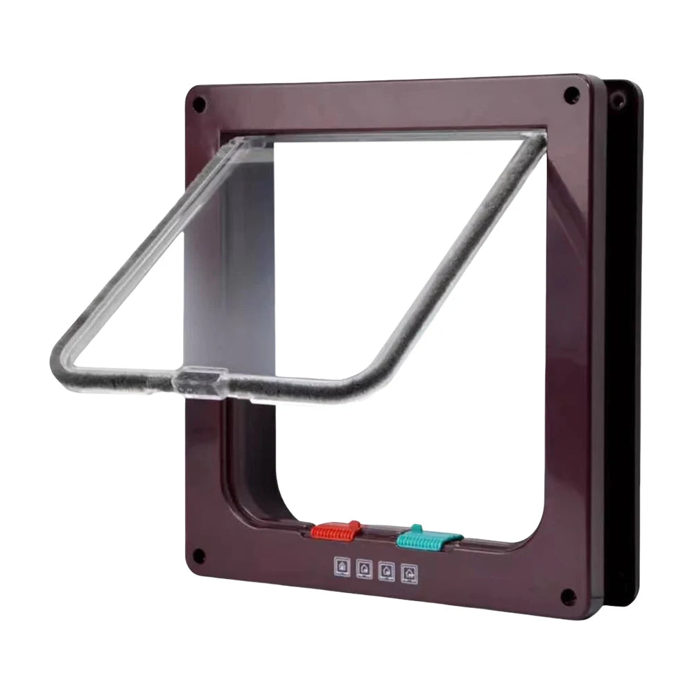 Puppy Kitten Cat Flap Door 4 Way Lock Weatherproof Transparent S-XL Sizes for Cats Small Dogs