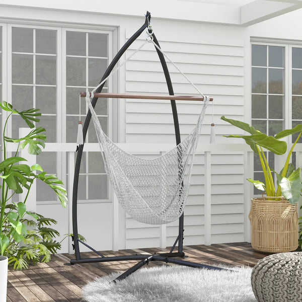 Metal Frame Hammock Chair Stand with Chain, Stand Only, Black
