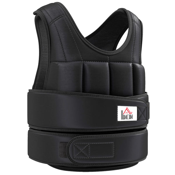 15kg Weighted Vest, Adjustable Running Weight Vest with 38 Weight Bags, Men's & Women's Cardio Exercise, Black