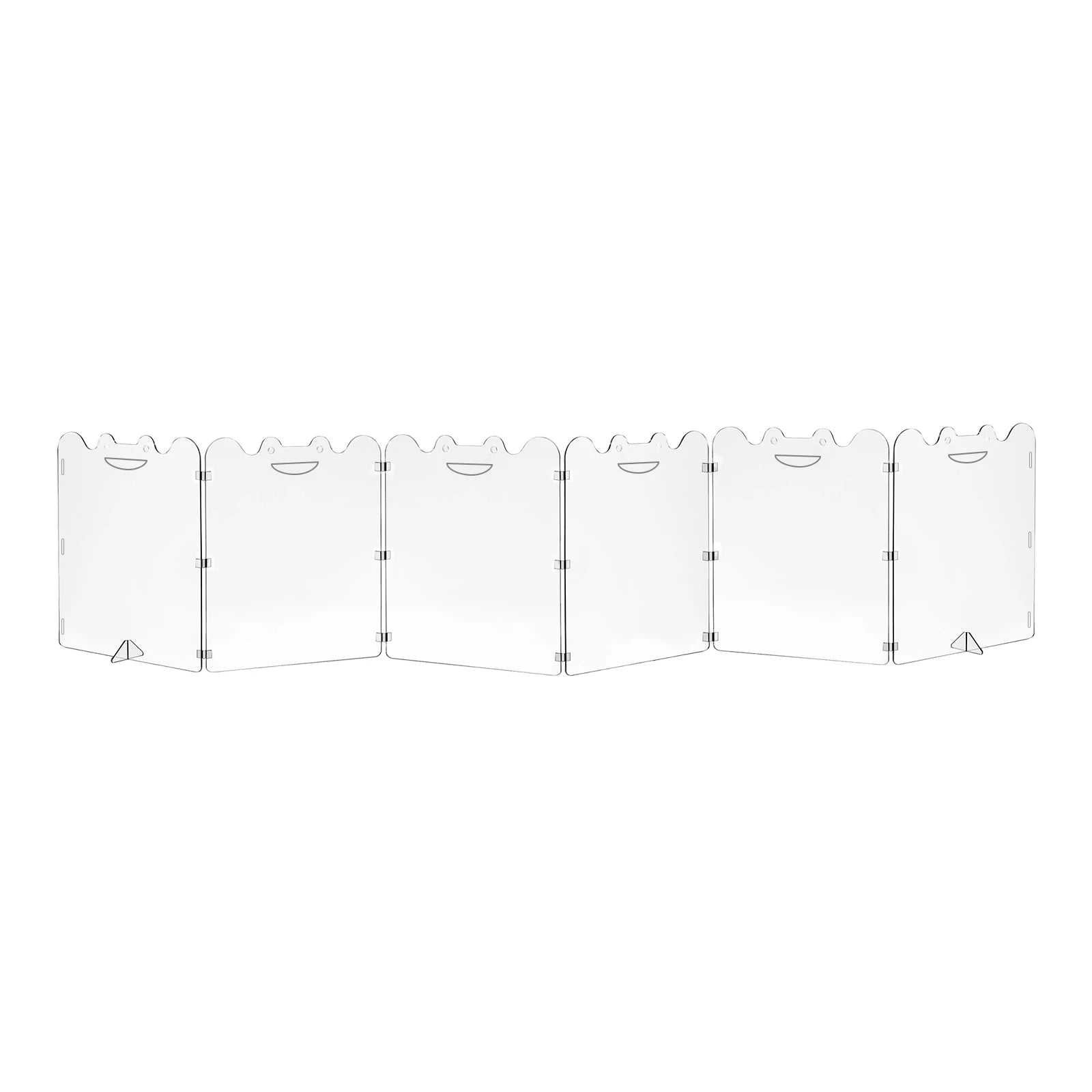 Extra Wide Clear Acrylic Freestanding Dog Gate 6 Panel Folding Transparent Barrier for Doorways Stairs