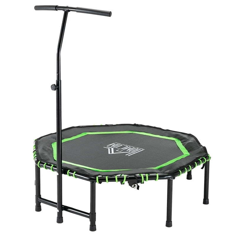 48 Inch Foldable Mini Fitness Trampoline with Adjustable Handle Indoor Outdoor Rebounder